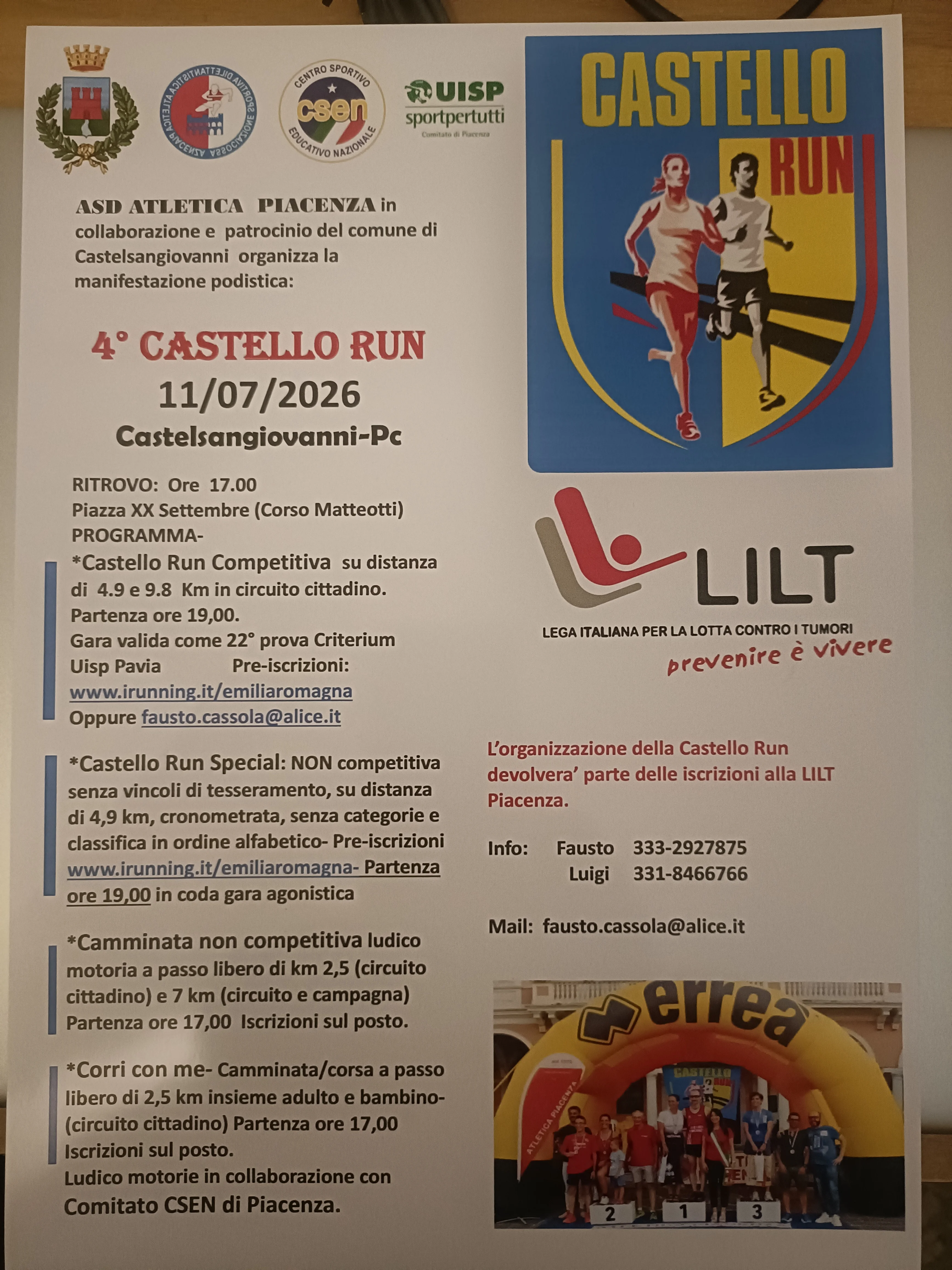 Volantino  Castello Run